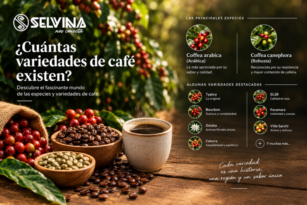 ¿Cuántas variedades de café existen? Conoce las principales especies, variedades de café Arábica y Robusta y cómo influyen en el sabor de una taza.